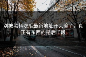 别被黑料吃瓜最新地址开头骗了，真正有东西的是后半段