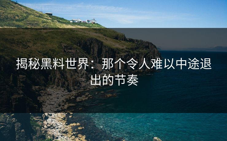 揭秘黑料世界:那个令人难以中途退出的节奏 揭秘黑料世界:那个令人难以中途退出的节奏