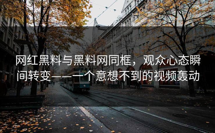网红黑料与黑料网同框，观众心态瞬间转变——一个意想不到的视频轰动
