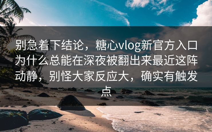别急着下结论，糖心vlog新官方入口为什么总能在深夜被翻出来最近这阵动静，别怪大家反应大，确实有触发点